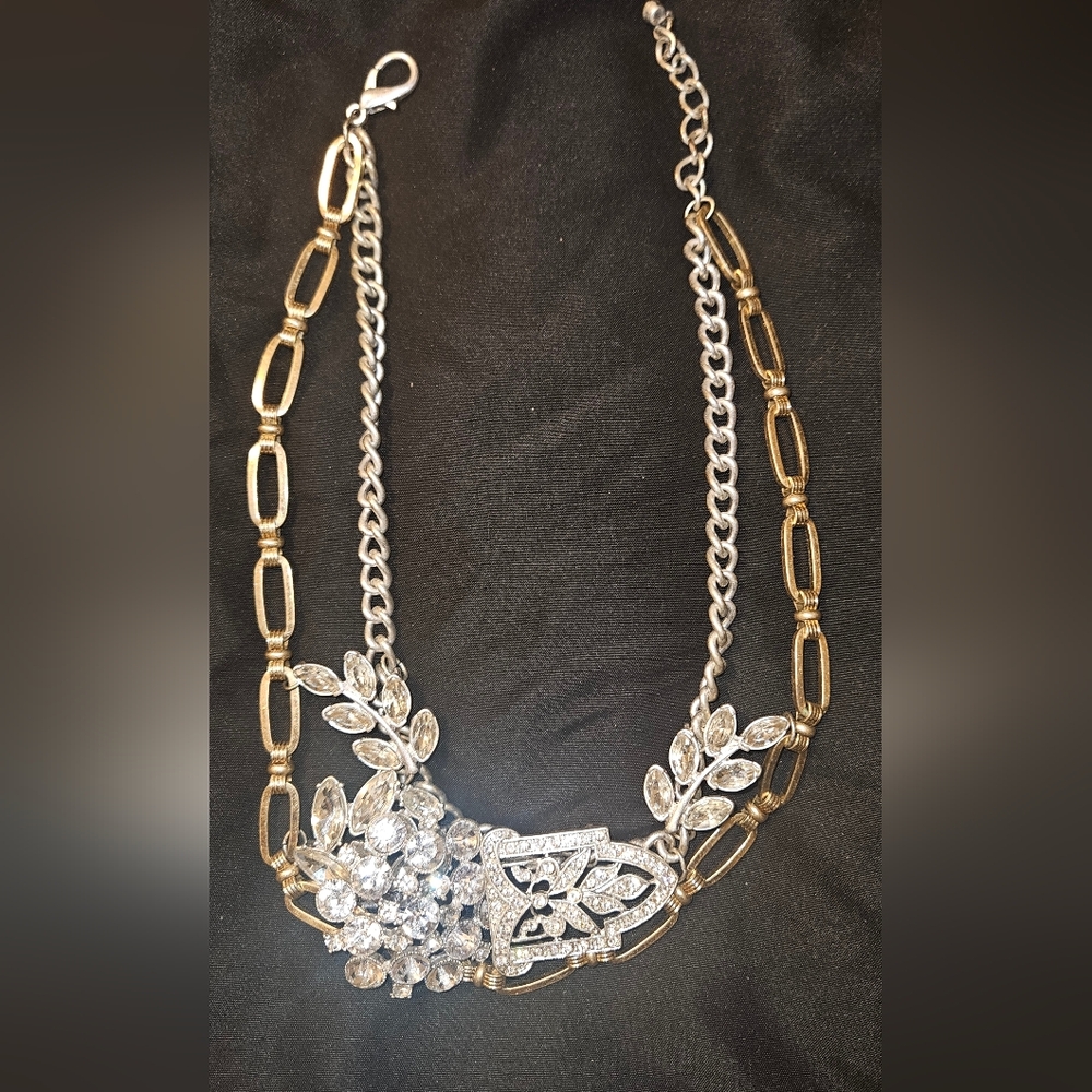 Vintage Gold and Silver Floral Necklace